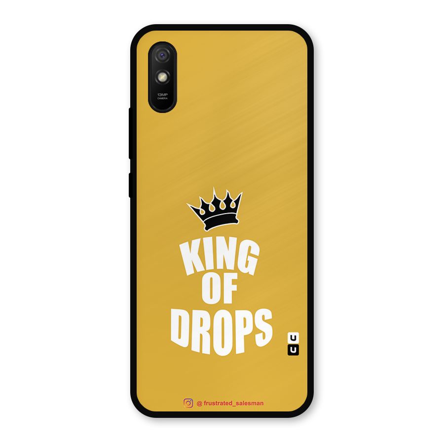 King of Drops Mustard Yellow Metal Back Case for Redmi 9i