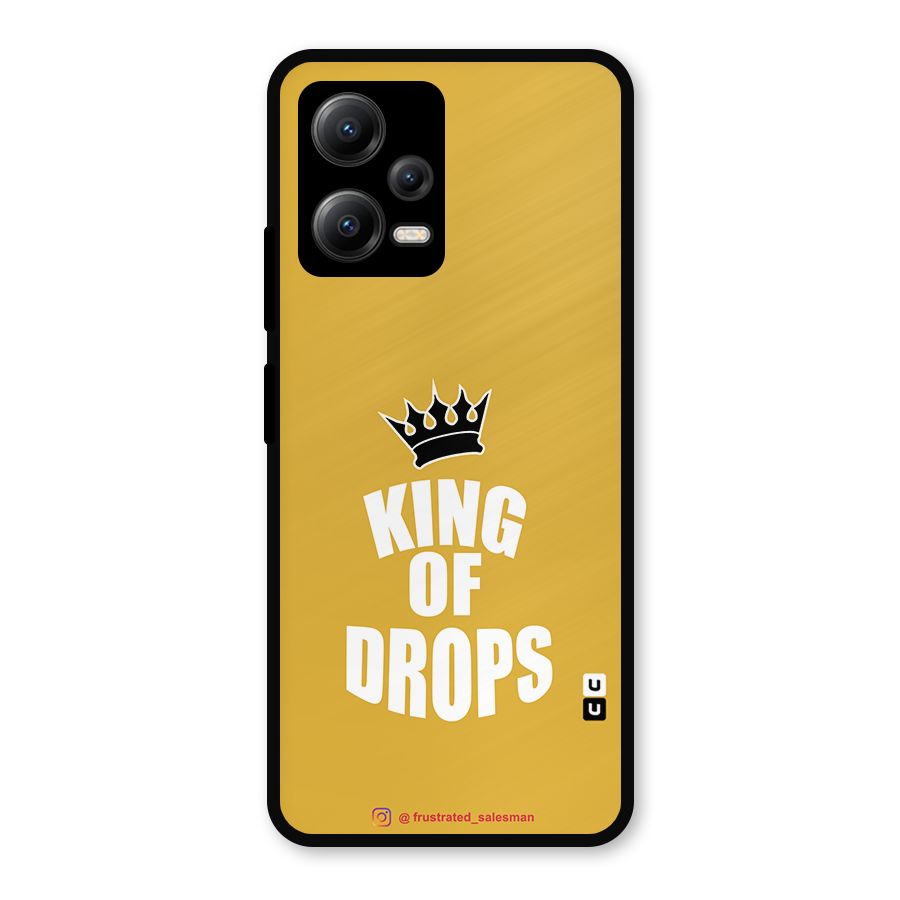 King of Drops Mustard Yellow Metal Back Case for Redmi Note 12 5G