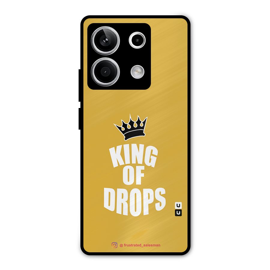 King of Drops Mustard Yellow Metal Back Case for Redmi Note 13 5G