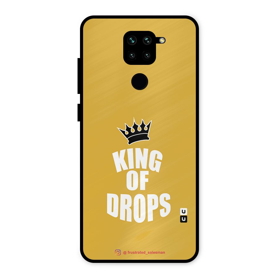 King of Drops Mustard Yellow Metal Back Case for Redmi Note 9