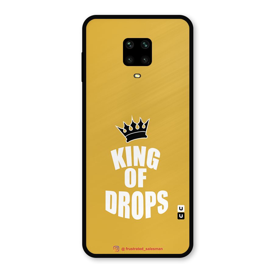 King of Drops Mustard Yellow Metal Back Case for Redmi Note 9 Pro