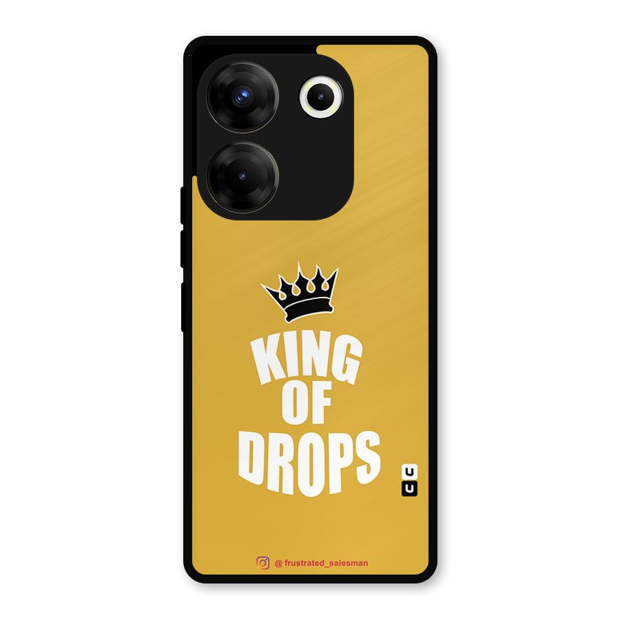 King of Drops Mustard Yellow Metal Back Case for Tecno Camon 20
