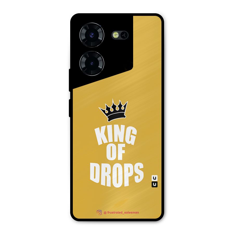 King of Drops Mustard Yellow Metal Back Case for Tecno Pova 5 Pro 5G