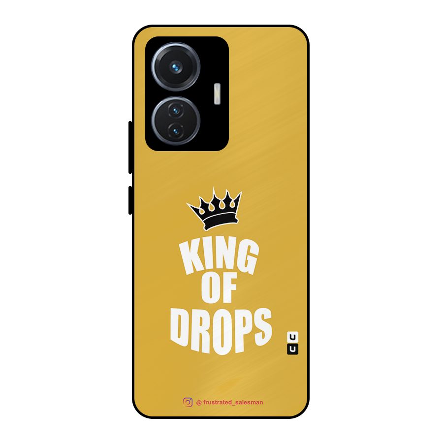 King of Drops Mustard Yellow Metal Back Case for Vivo T1 44W