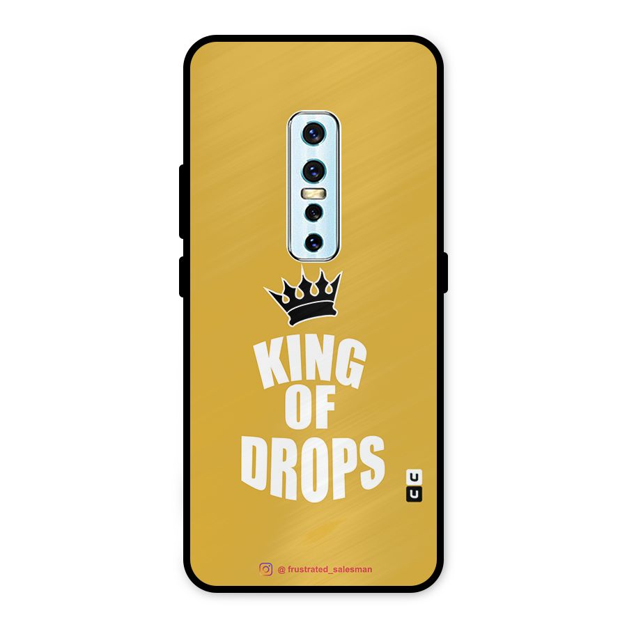 King of Drops Mustard Yellow Metal Back Case for Vivo V17 Pro