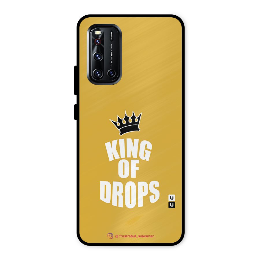 King of Drops Mustard Yellow Metal Back Case for Vivo V19