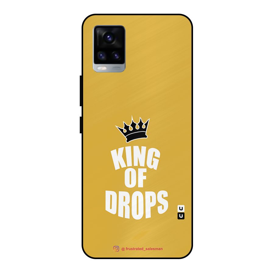 King of Drops Mustard Yellow Metal Back Case for Vivo V20 2021