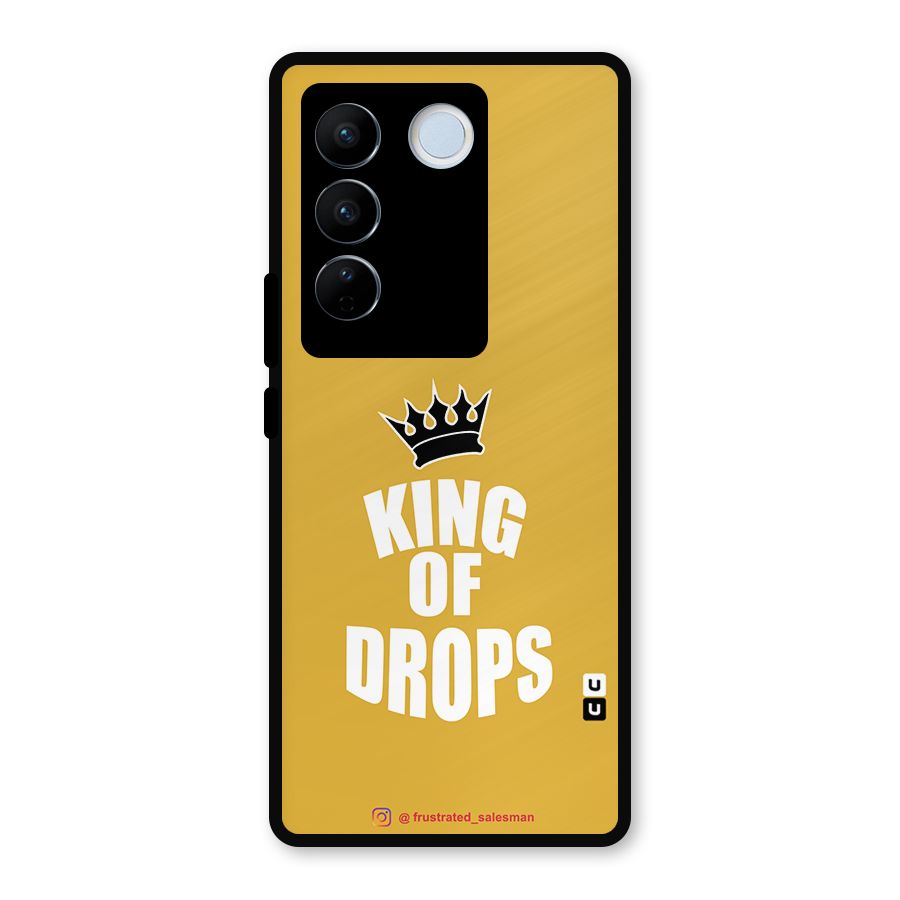 King of Drops Mustard Yellow Metal Back Case for Vivo V27