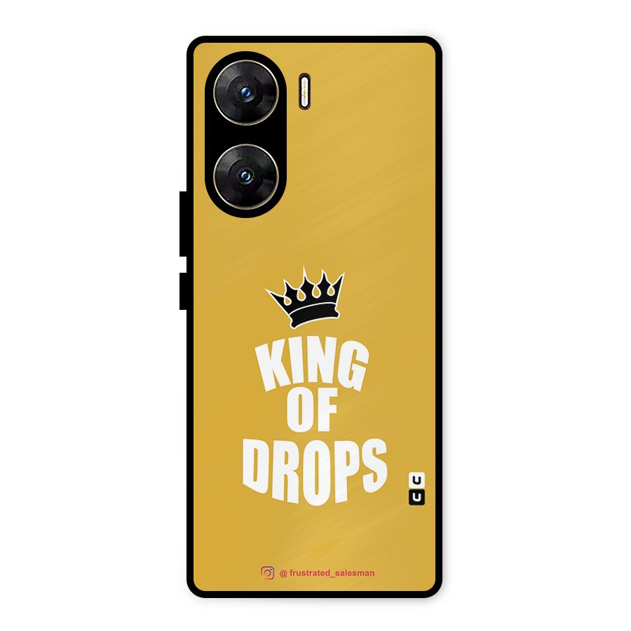 King of Drops Mustard Yellow Metal Back Case for Vivo V29e