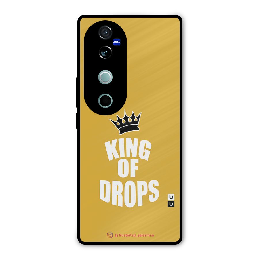 King of Drops Mustard Yellow Metal Back Case for Vivo V40