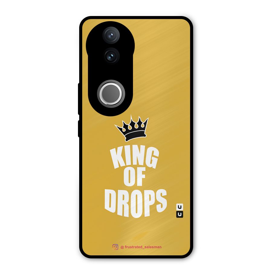 King of Drops Mustard Yellow Metal Back Case for Vivo V50e