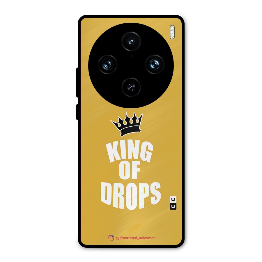 King of Drops Mustard Yellow Metal Back Case for Vivo X100 Pro