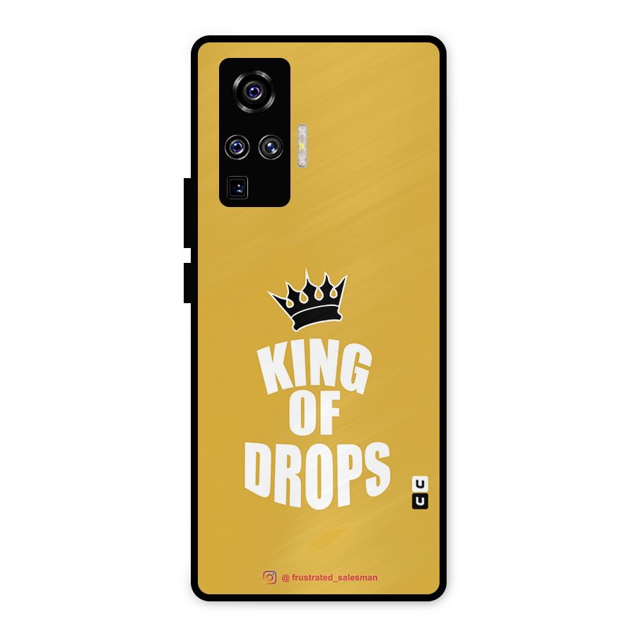 King of Drops Mustard Yellow Metal Back Case for Vivo X50 Pro