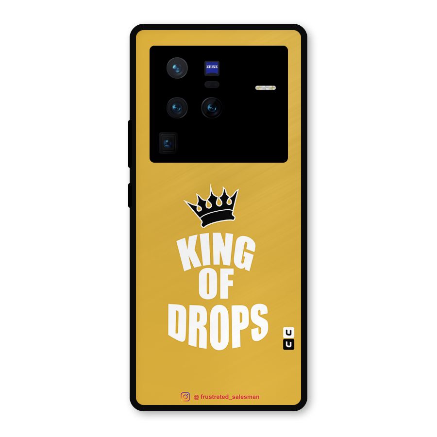King of Drops Mustard Yellow Metal Back Case for Vivo X80 Pro