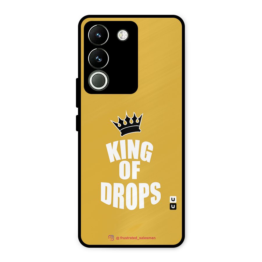 King of Drops Mustard Yellow Metal Back Case for Vivo Y200