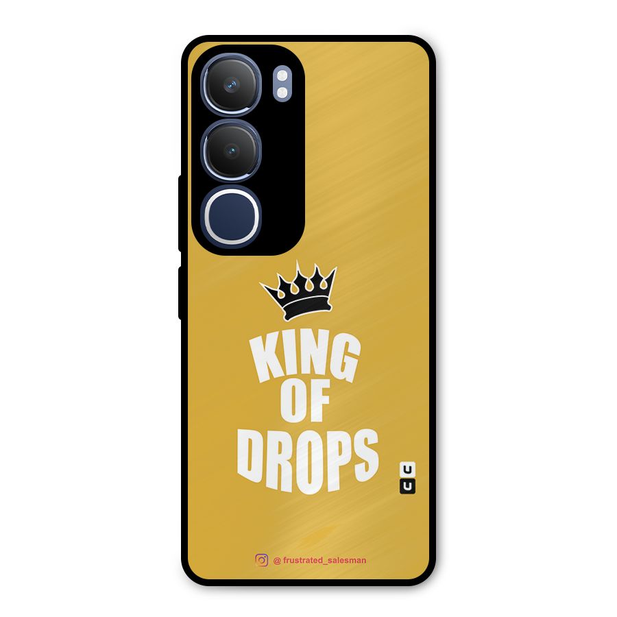 King of Drops Mustard Yellow Metal Back Case for Vivo Y29