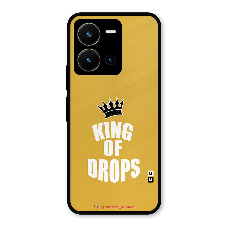 King of Drops Mustard Yellow Metal Back Case for Vivo Y35