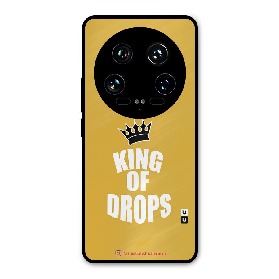 King of Drops Mustard Yellow Metal Back Case for Xiaomi 14 Ultra