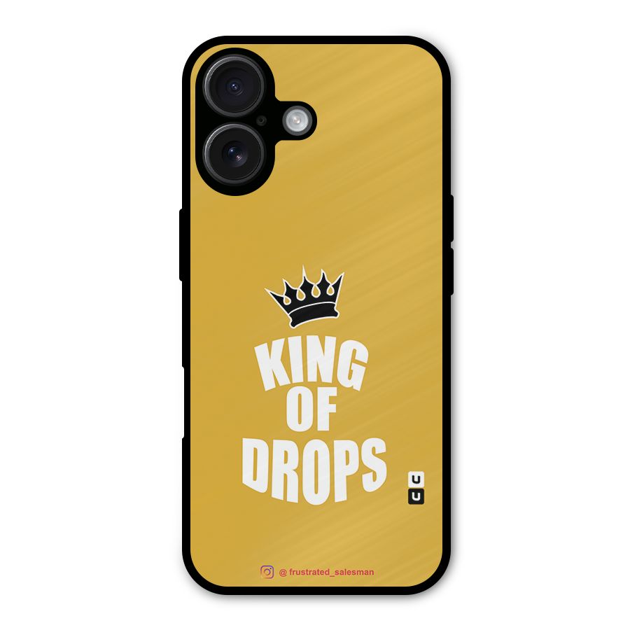 King of Drops Mustard Yellow Metal Back Case for iPhone 16