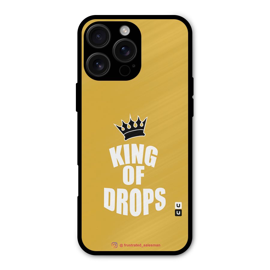 King of Drops Mustard Yellow Metal Back Case for iPhone 16 Pro Max