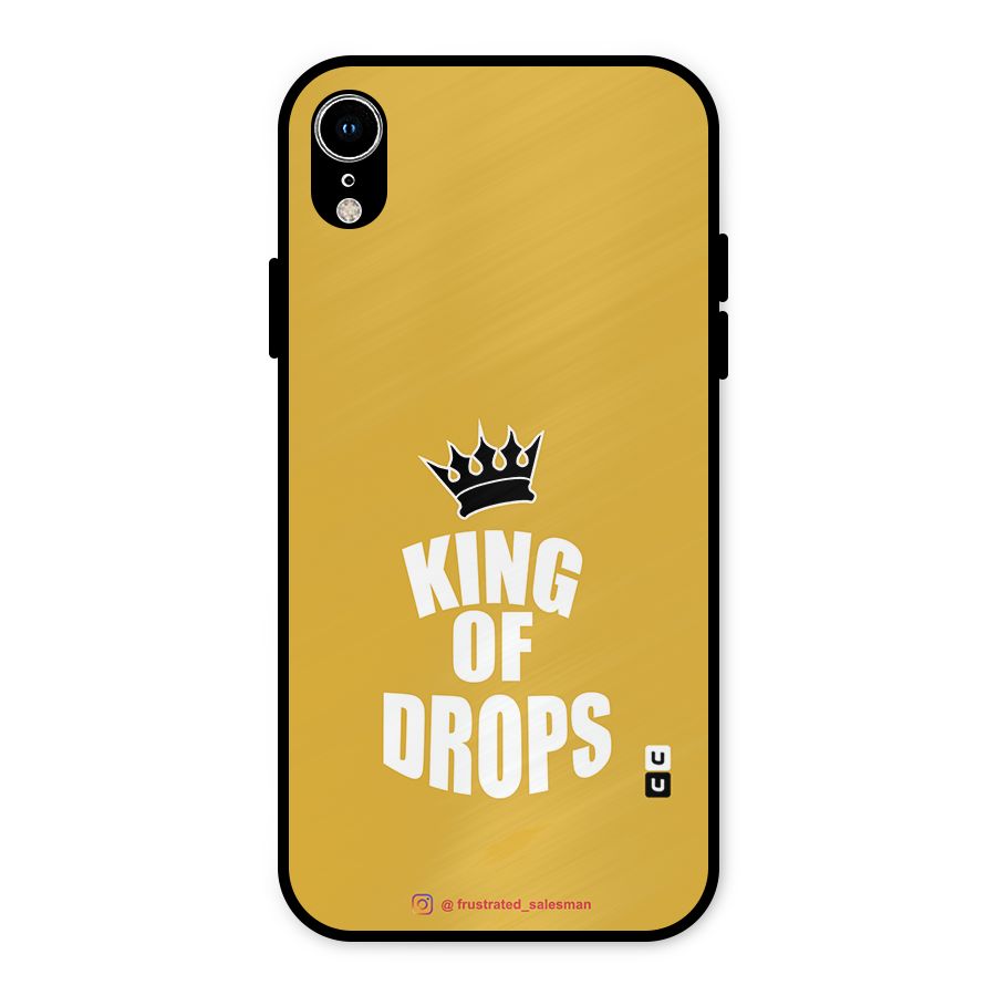 King of Drops Mustard Yellow Metal Back Case for iPhone XR