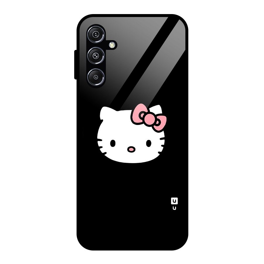 Kitty Cute Glass Back Case for Galaxy M34 5G