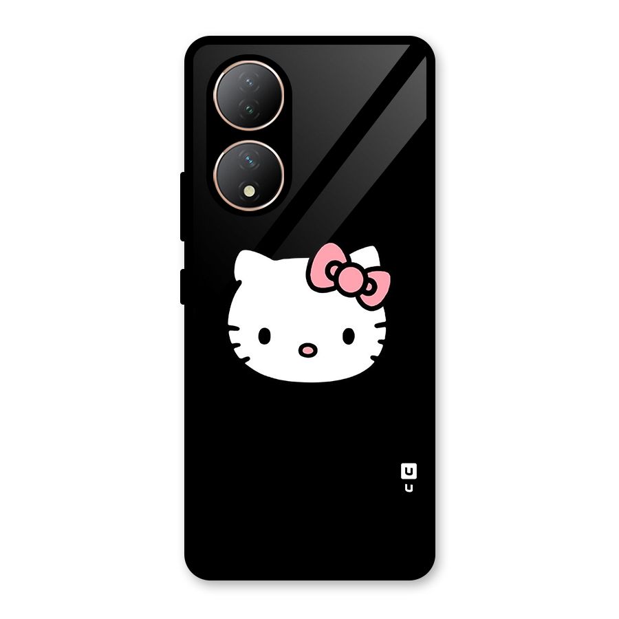 Kitty Cute Glass Back Case for Vivo Y100A