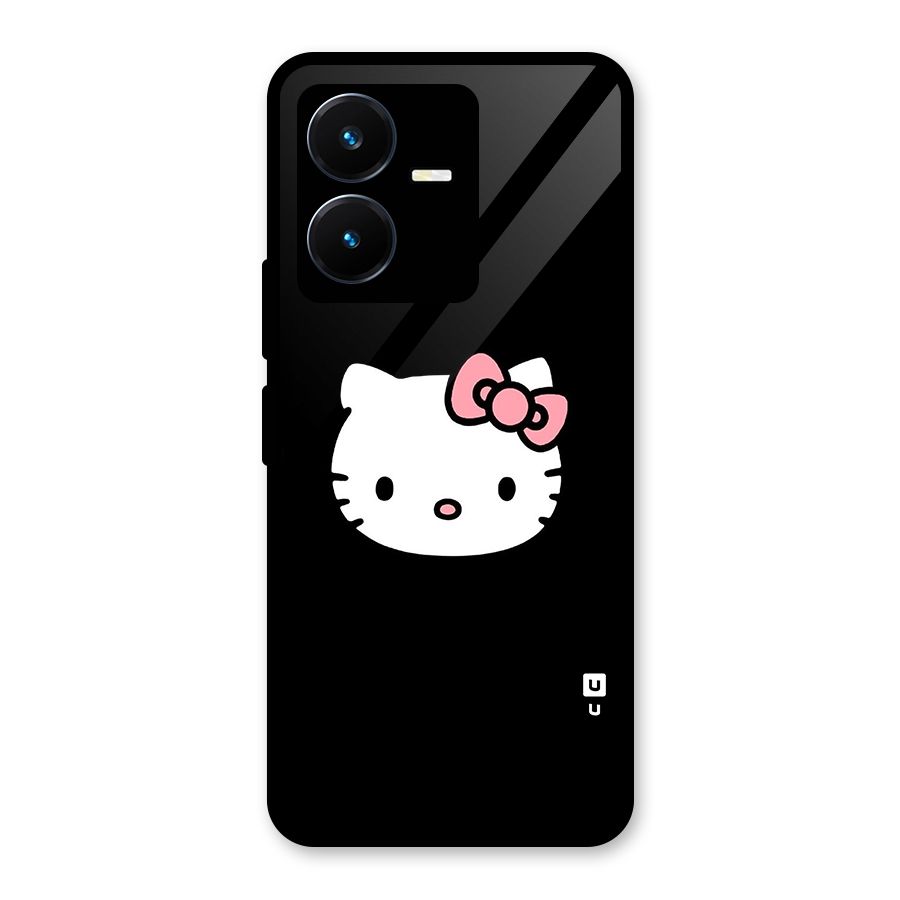 Kitty Cute Glass Back Case for Vivo Y22s