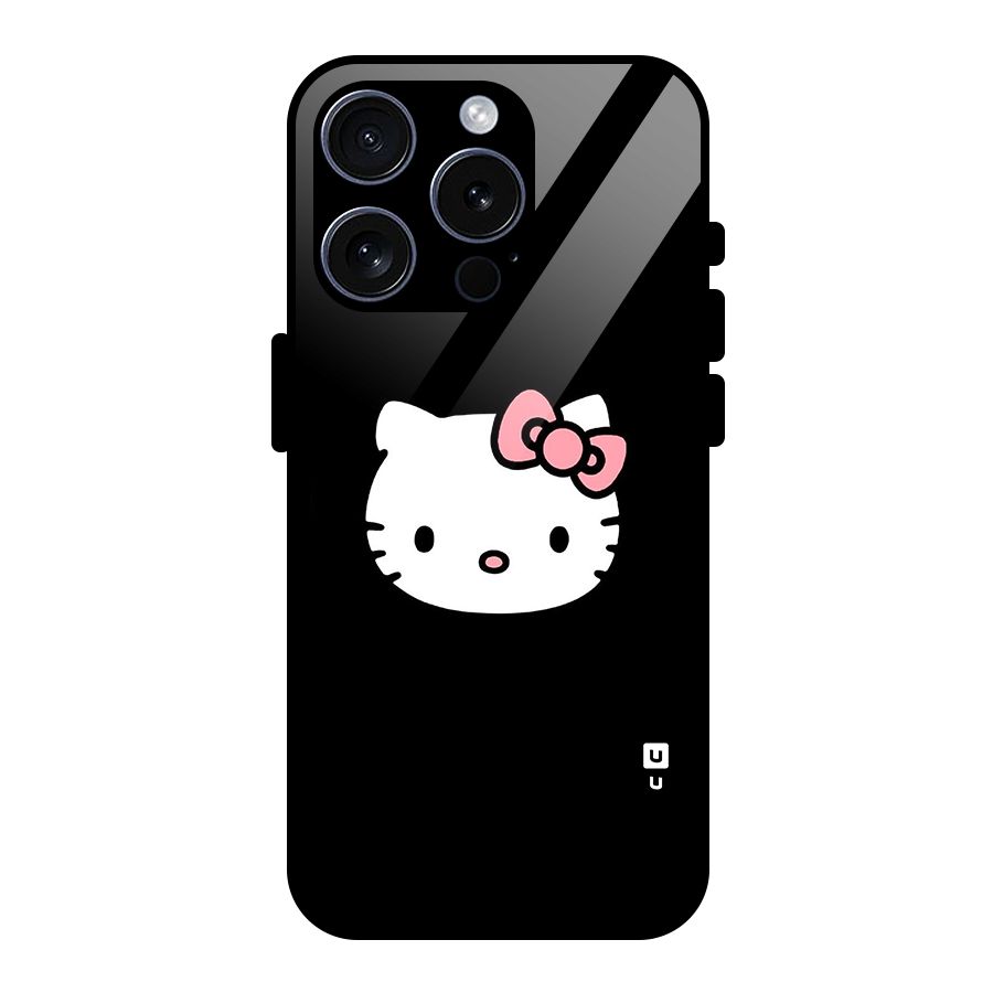 Kitty Cute Glass Back Case for iPhone 15 Pro