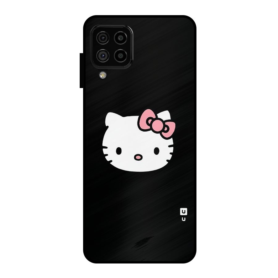 Kitty Cute Metal Back Case for Galaxy A22 4G