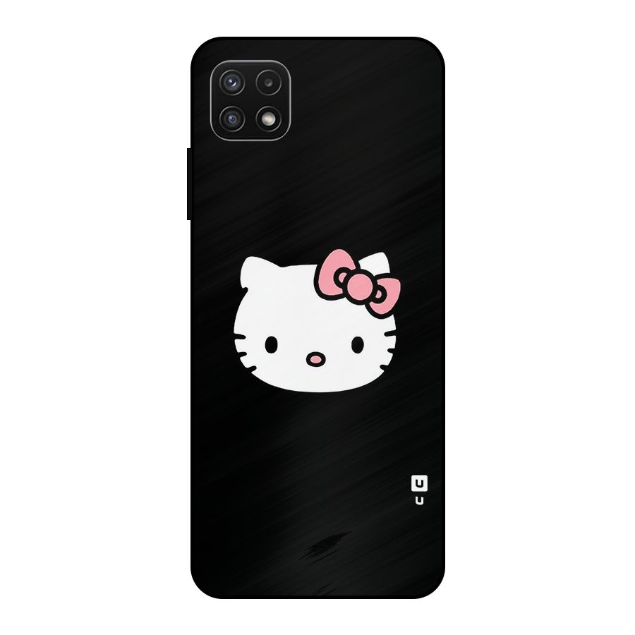 Kitty Cute Metal Back Case for Galaxy A22 5G