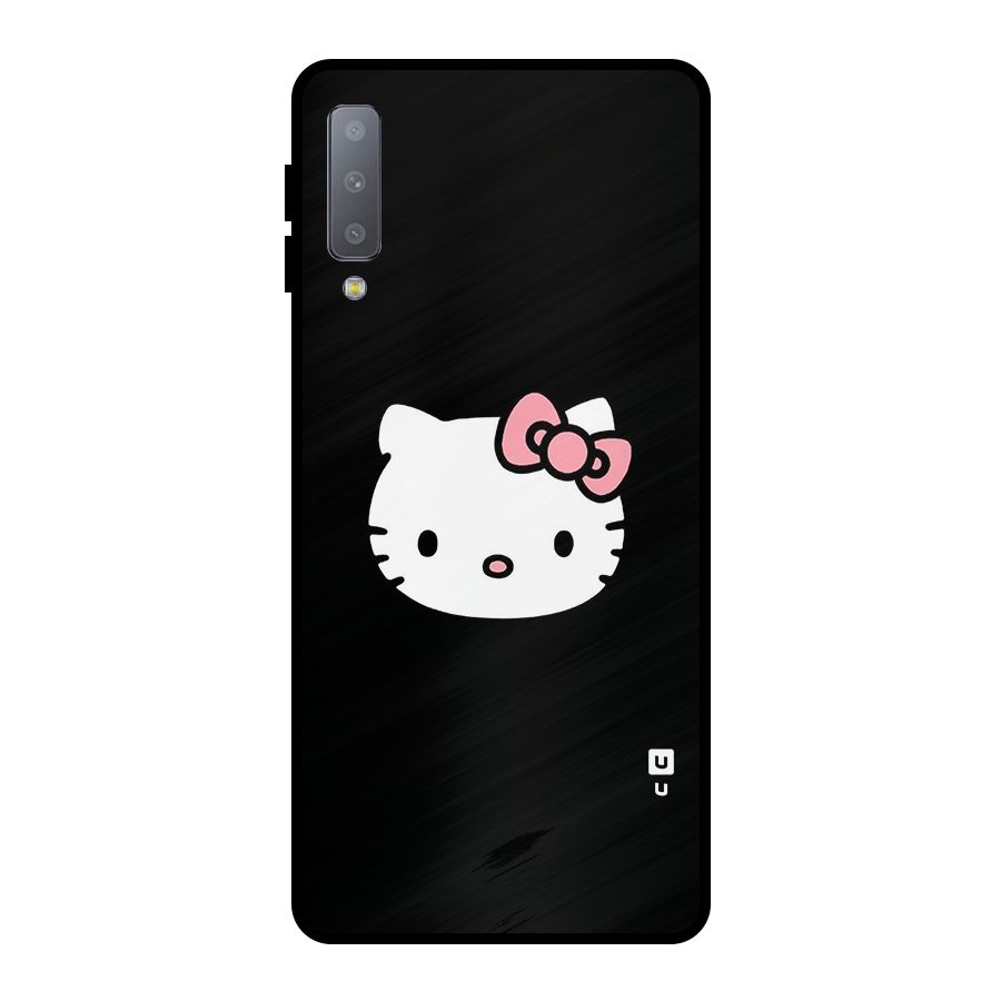 Kitty Cute Metal Back Case for Galaxy A7 (2018)