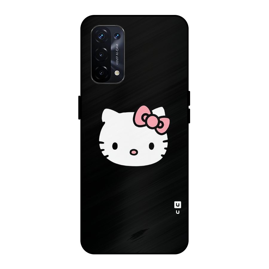 Kitty Cute Metal Back Case for Oppo A74 5G