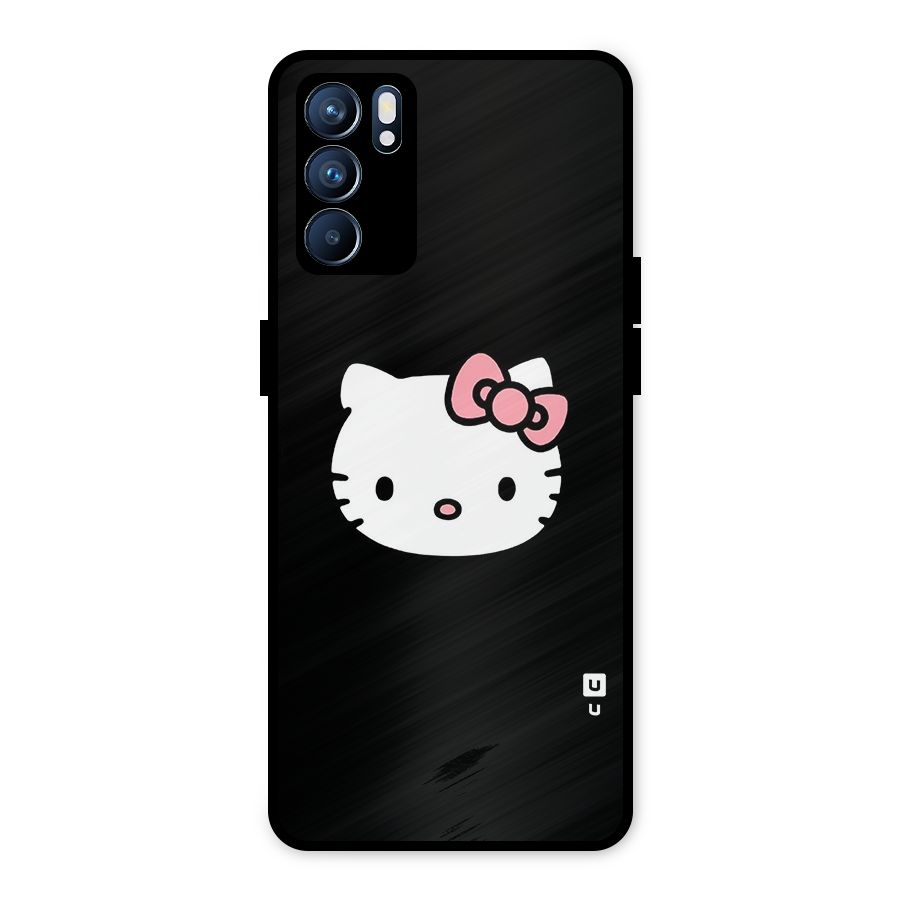 Kitty Cute Metal Back Case for Oppo Reno6 5G
