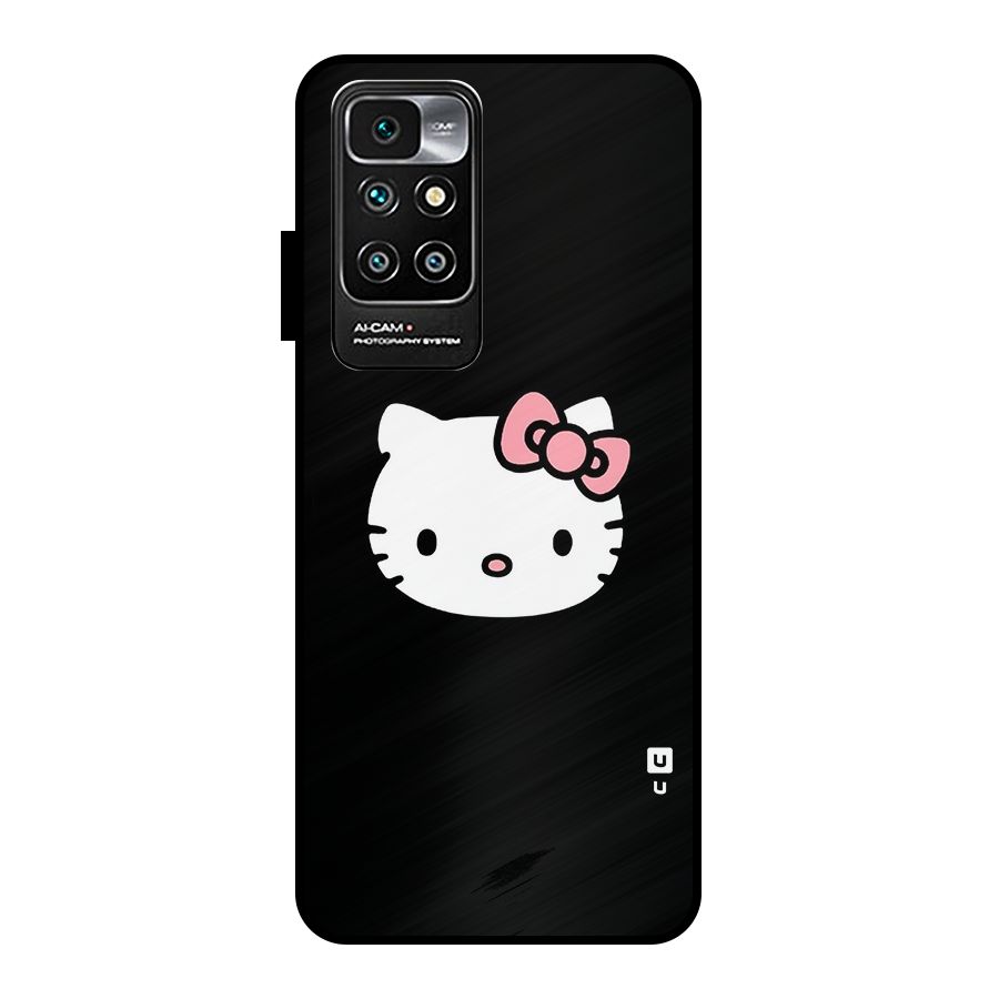 Kitty Cute Metal Back Case for Redmi 10 Prime