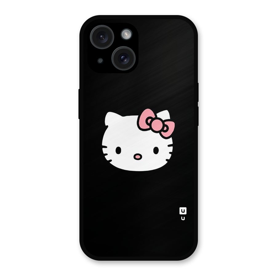 Kitty Cute Metal Back Case for iPhone 15