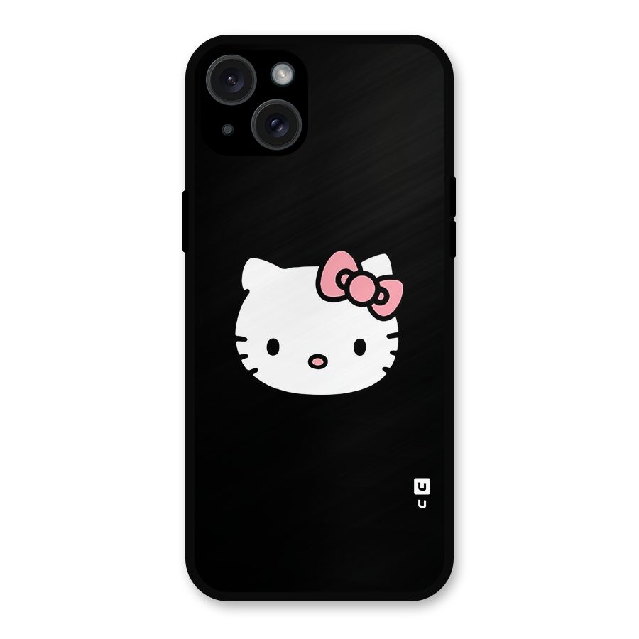 Kitty Cute Metal Back Case for iPhone 15 Plus