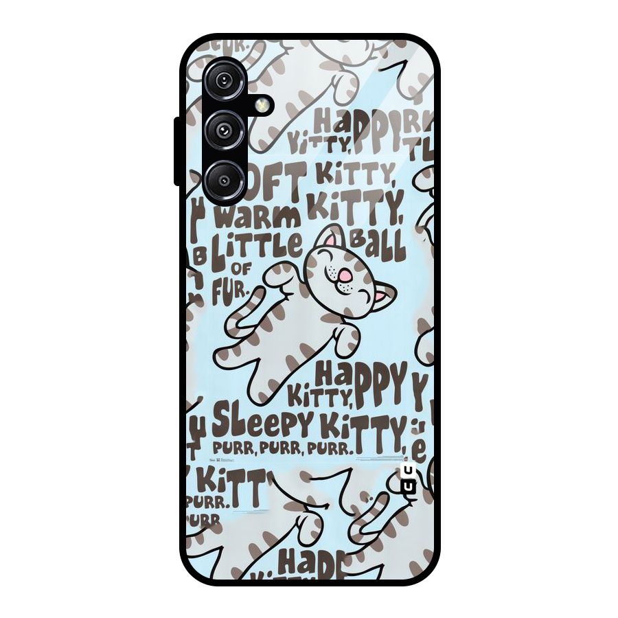 Kitty Pattern Glass Back Case for Galaxy M34 5G