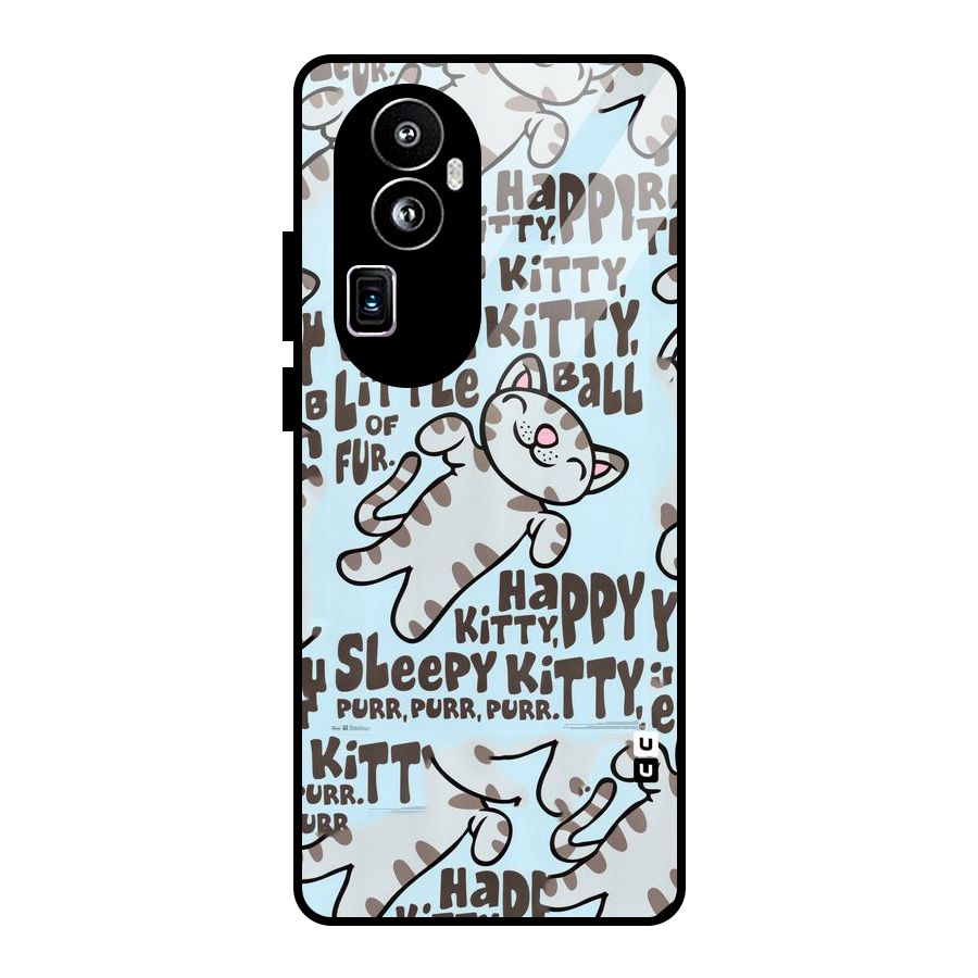 Kitty Pattern Glass Back Case for Oppo Reno10 Pro Plus