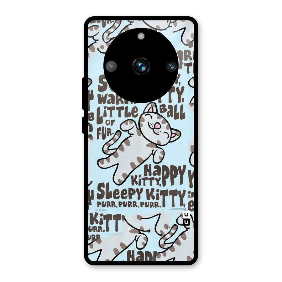 Kitty Pattern Glass Back Case for Realme 11 Pro