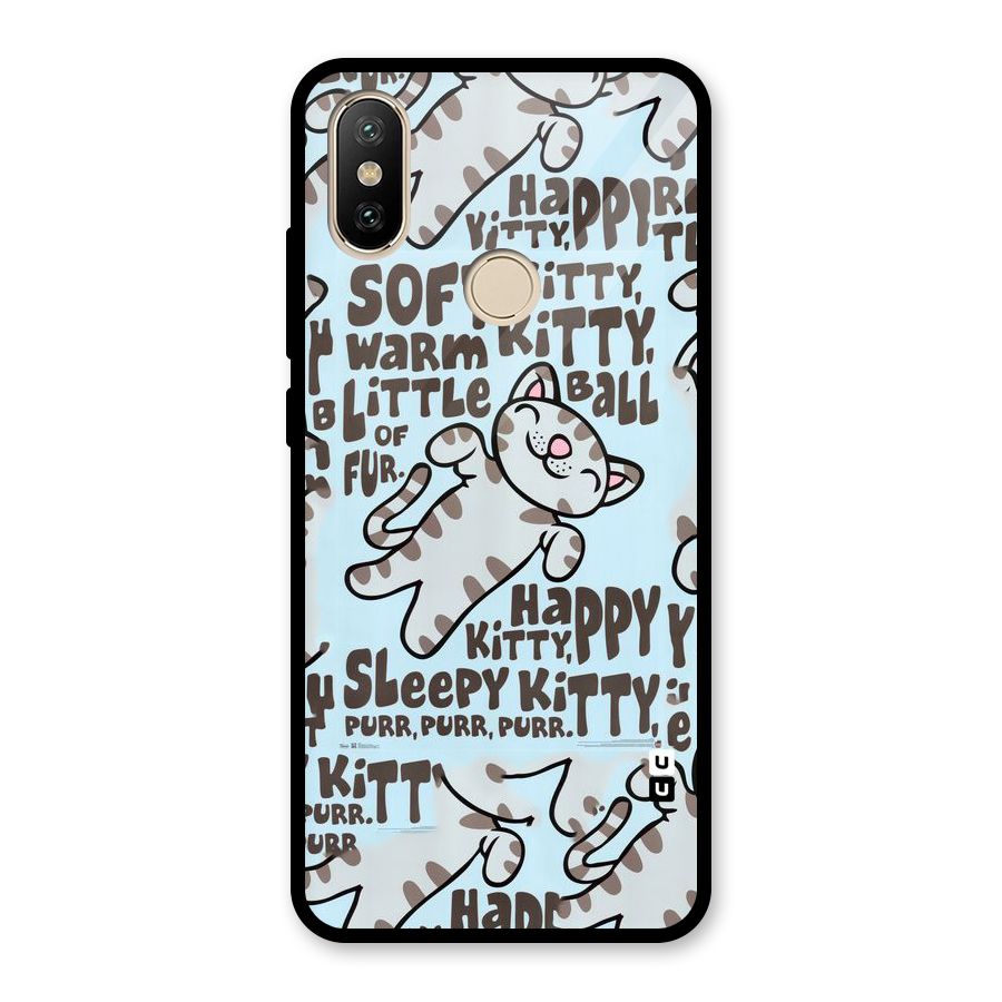 Kitty Pattern Glass Back Case for Redmi A2
