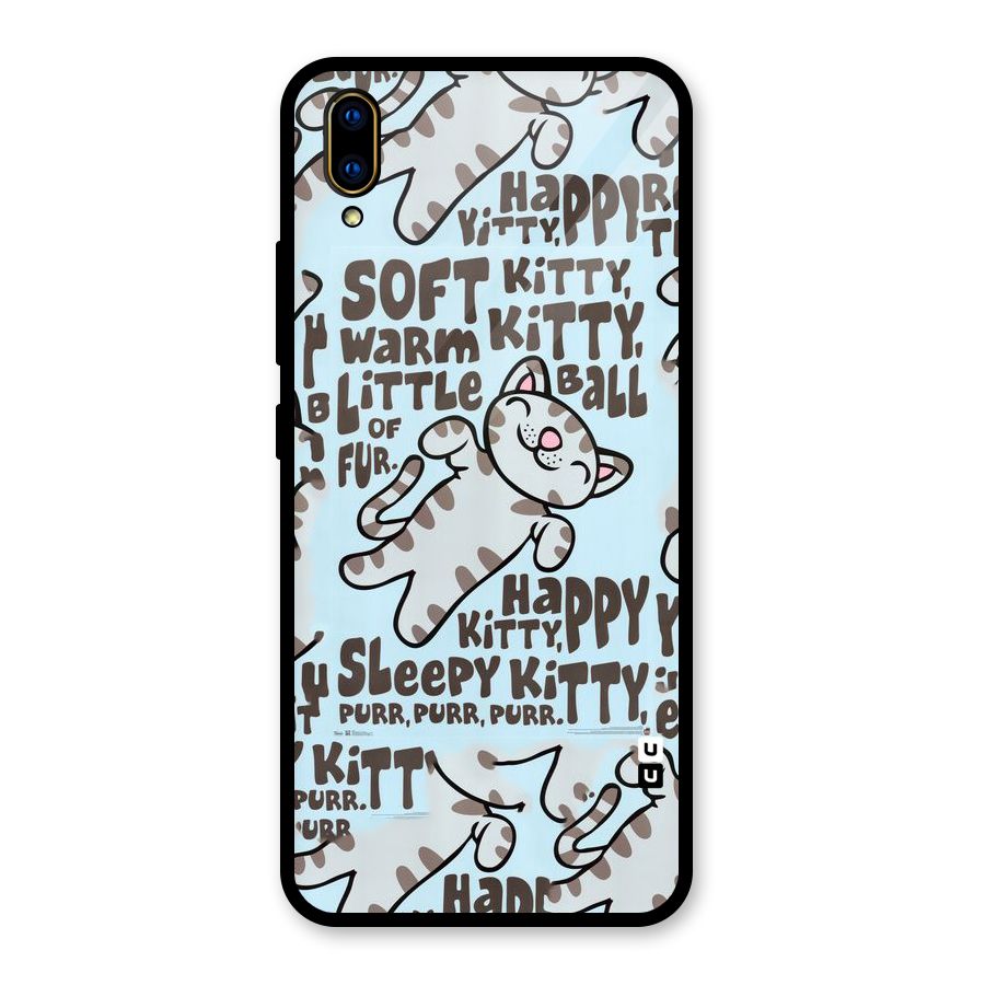 Kitty Pattern Glass Back Case for Vivo V11 Pro