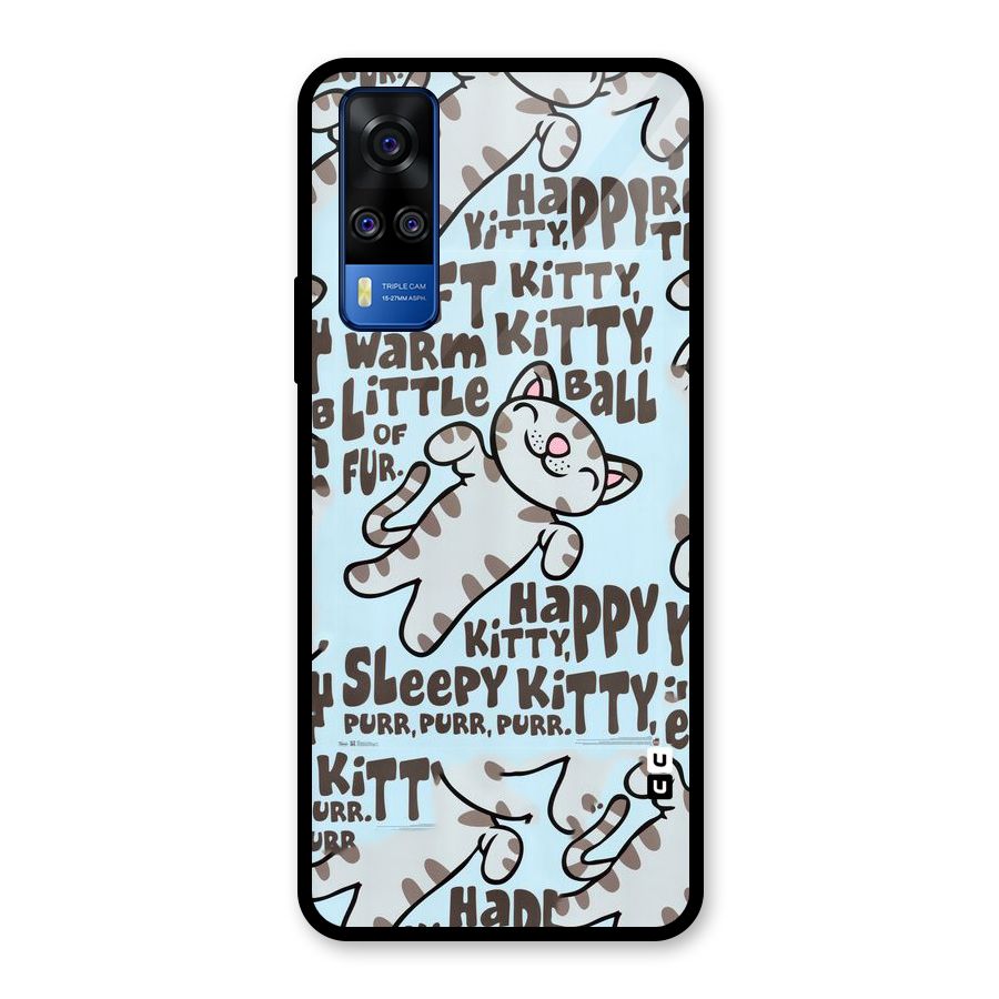 Kitty Pattern Glass Back Case for Vivo Y31