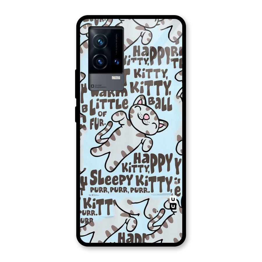 Kitty Pattern Glass Back Case for iQOO 9 5G