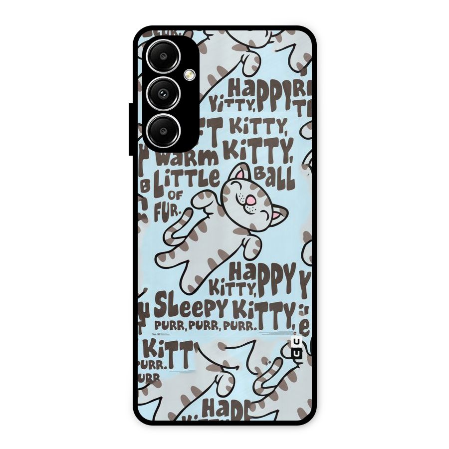 Kitty Pattern Metal Back Case for Galaxy A05s