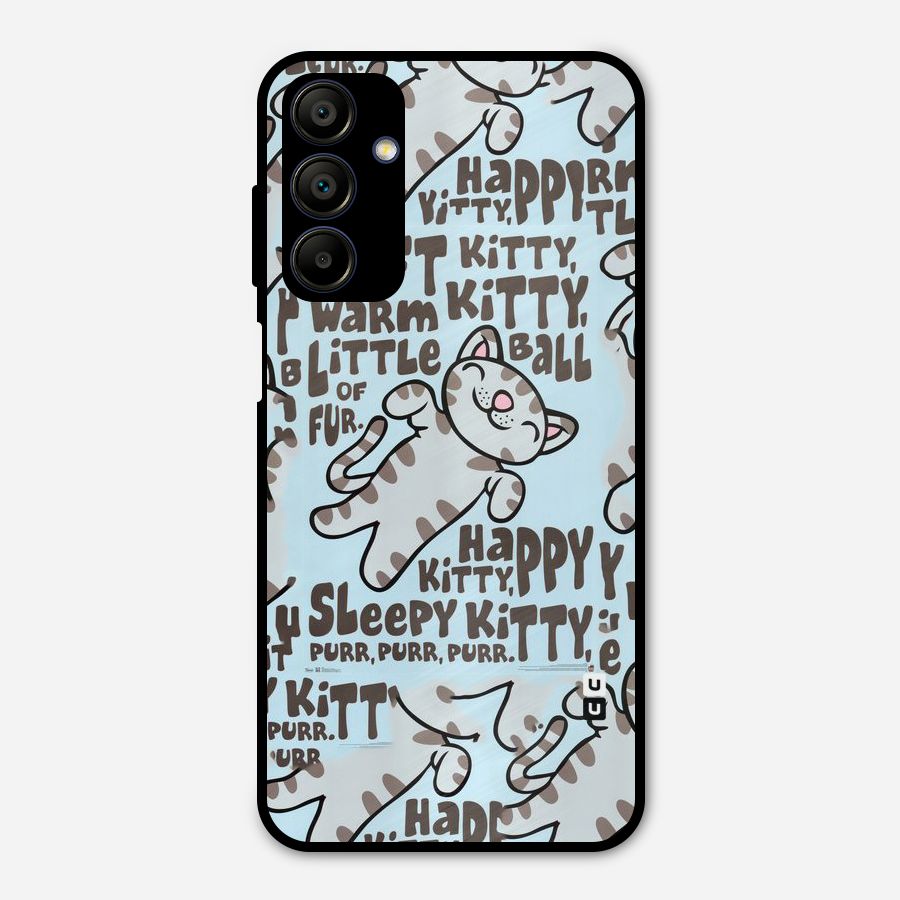 Kitty Pattern Metal Back Case for Galaxy A15 5G