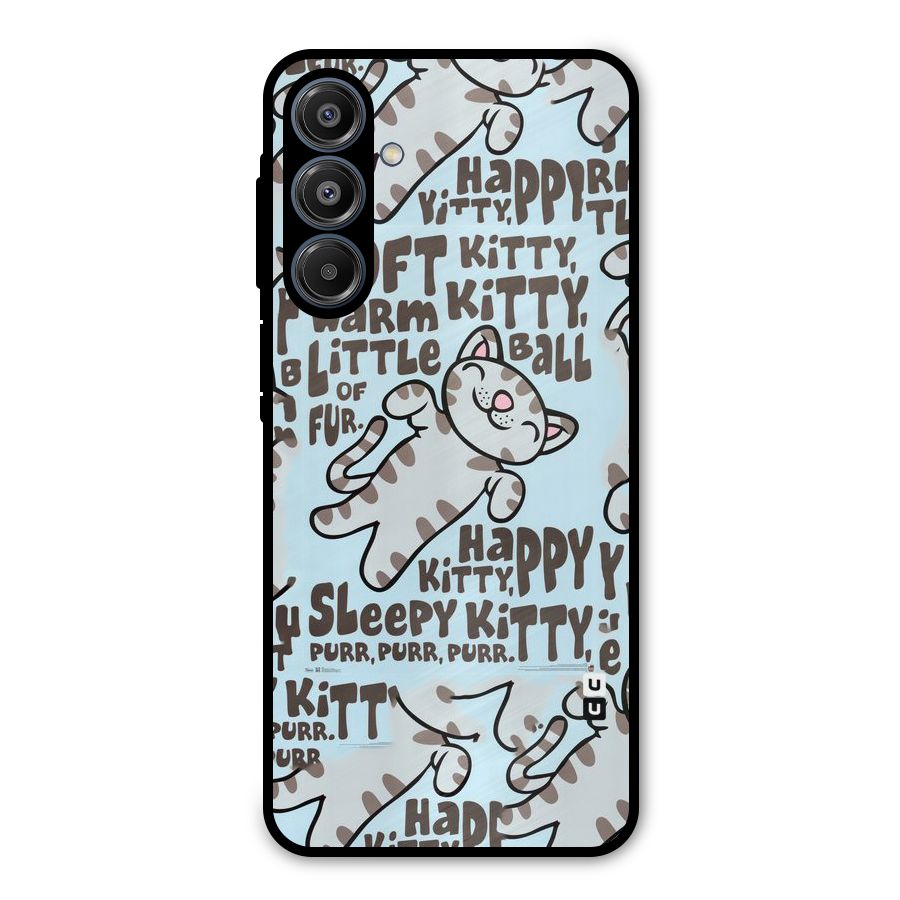 Kitty Pattern Metal Back Case for Galaxy A16 5G