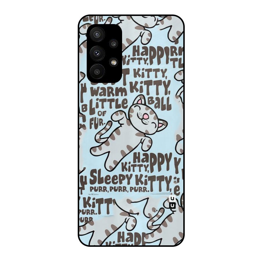 Kitty Pattern Metal Back Case for Galaxy A23