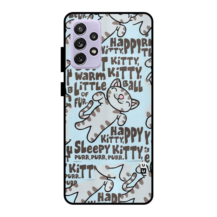 Kitty Pattern Metal Back Case for Galaxy A72