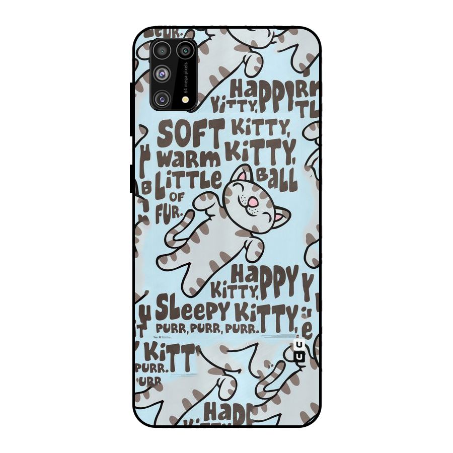 Kitty Pattern Metal Back Case for Galaxy F41